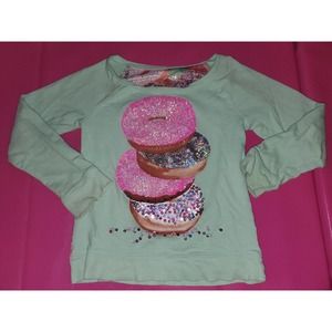 Girls Justice Size 10 Long Sleeve Donut Sparkly Shirt